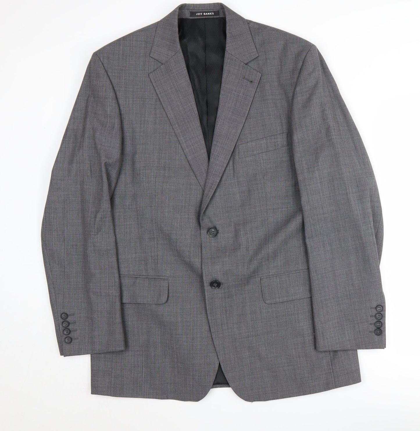 Mens UK Size 40 Jeff Banks Regular Grey Suit Jacket