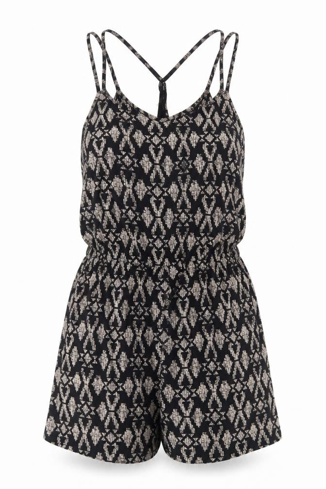Womens UK Size XS Staring at Stars One-Piece Black Playsuit
