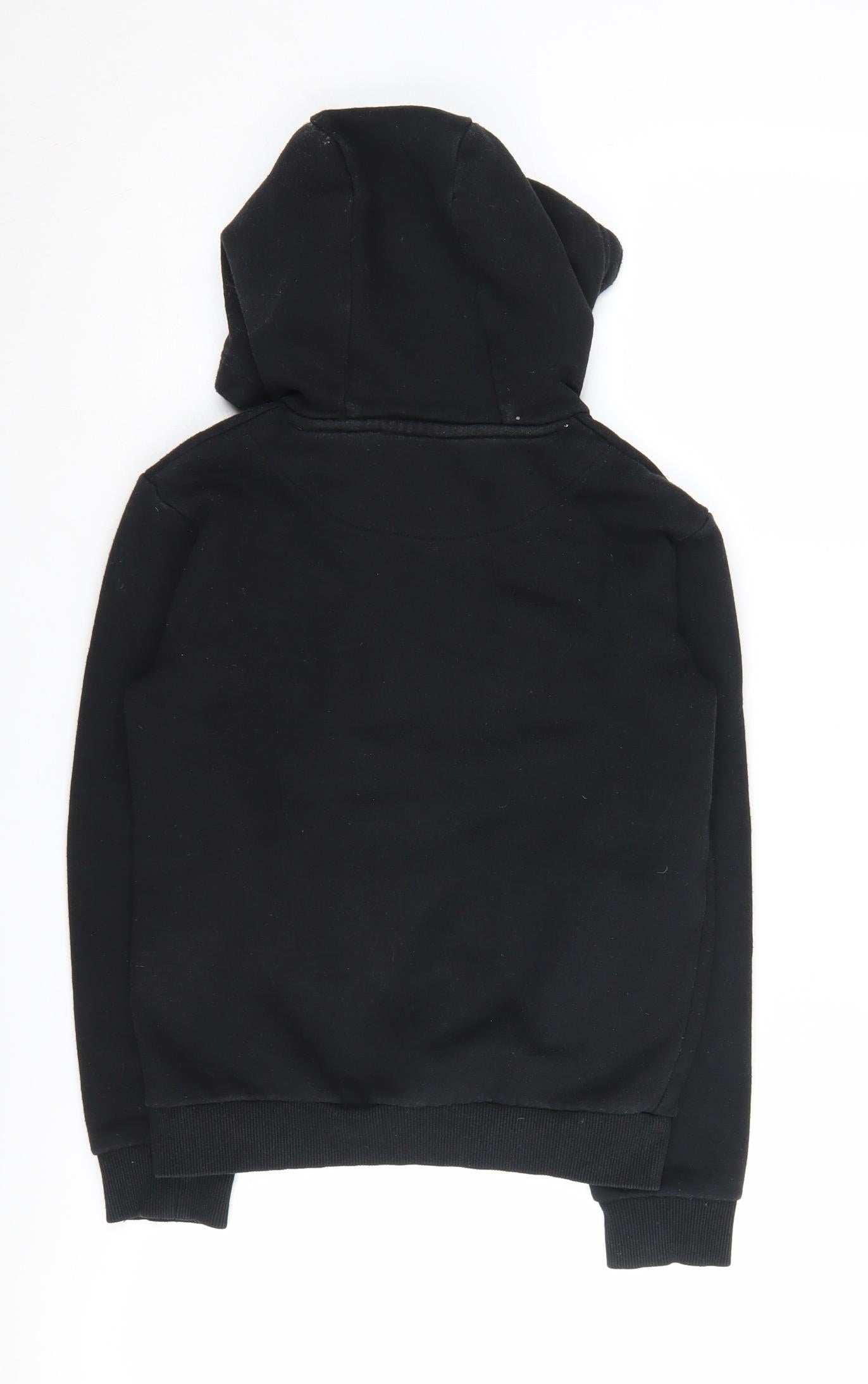 Farah Boys Black Pullover Hoodie, Size 10-11, Logo Accent