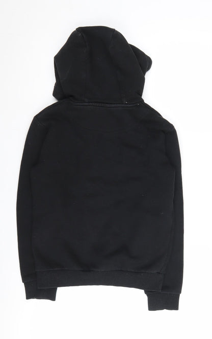 Farah Boys Black Pullover Hoodie, Size 10-11, Logo Accent