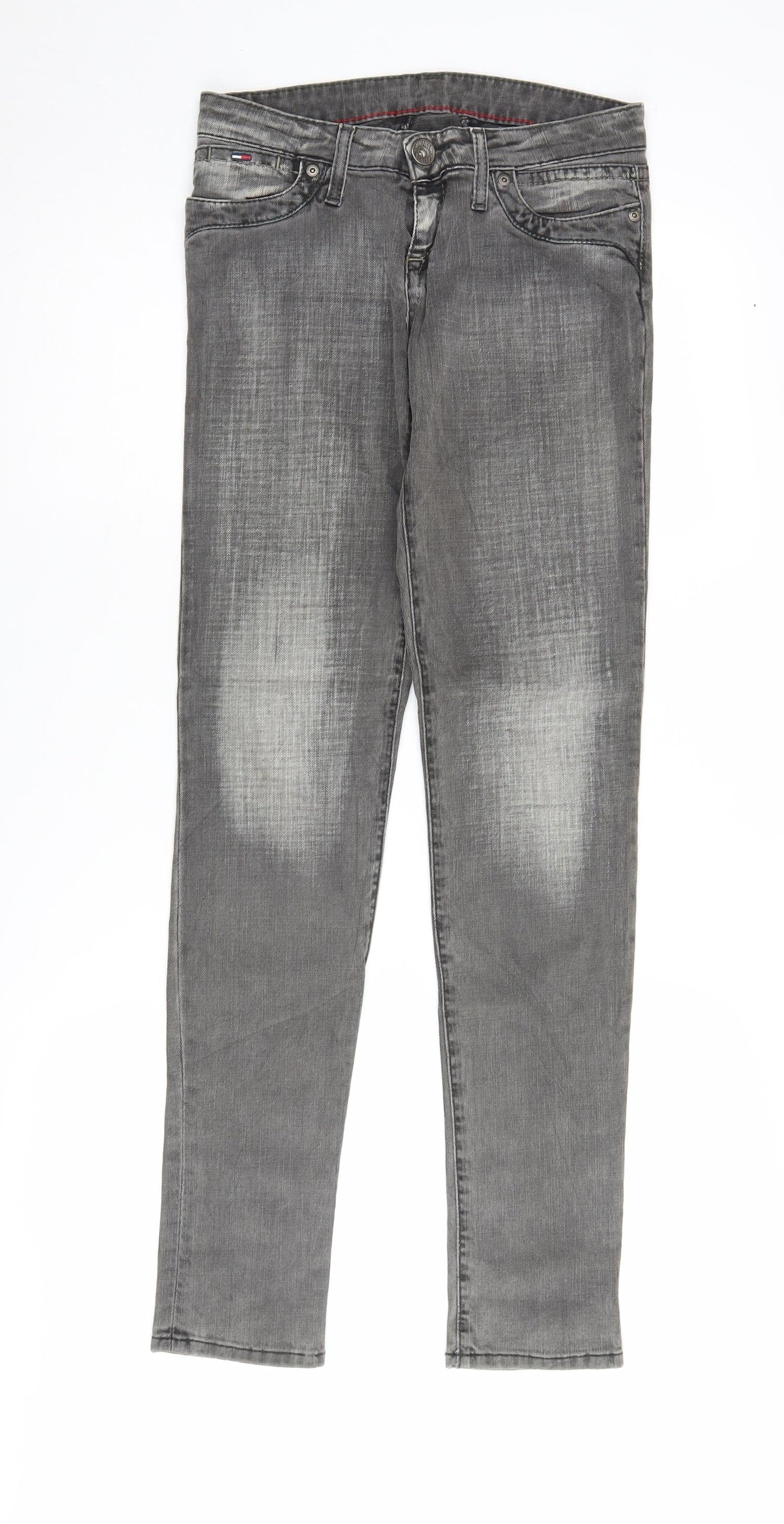 Mens UK Size 26 Tommy Hilfiger Regular Fit Straight Grey Jeans