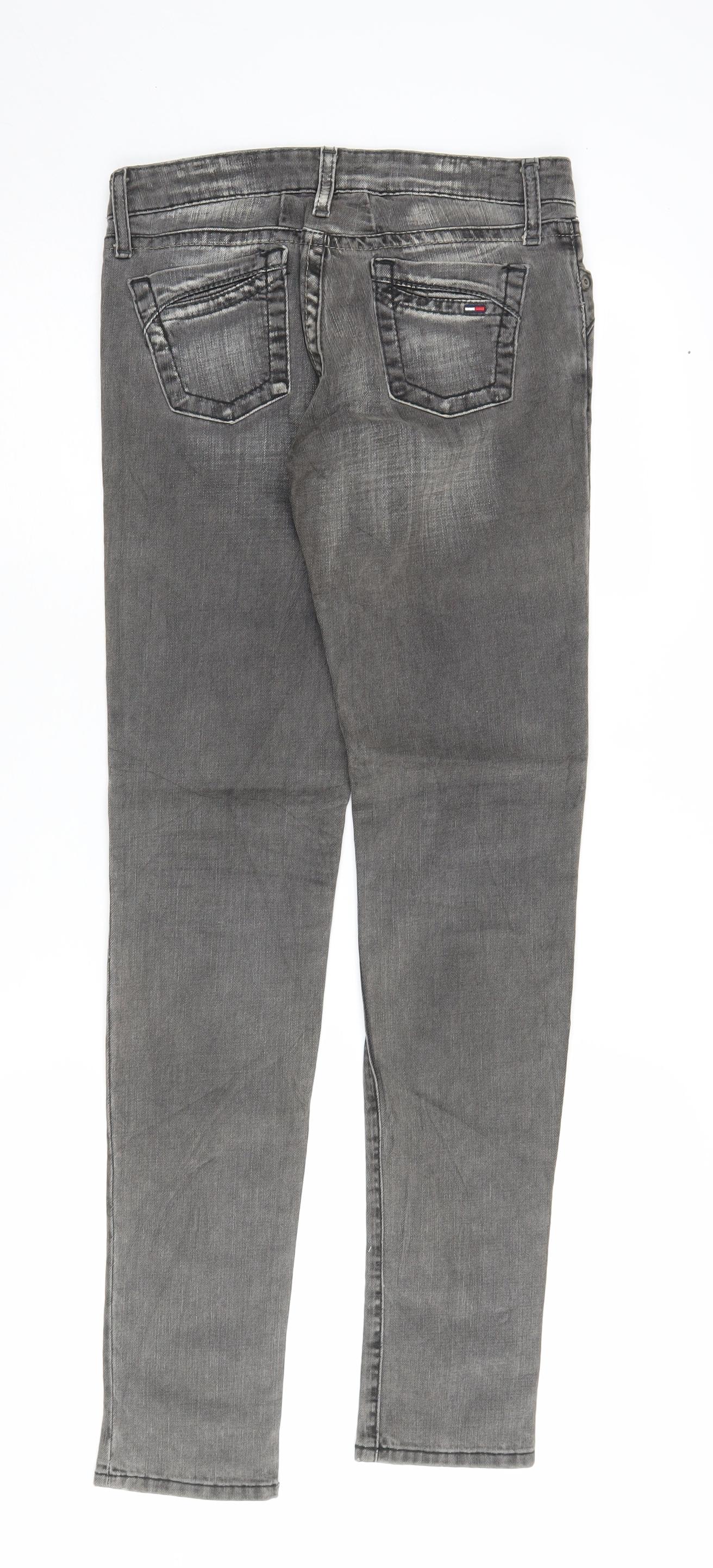 Mens UK Size 26 Tommy Hilfiger Regular Fit Straight Grey Jeans