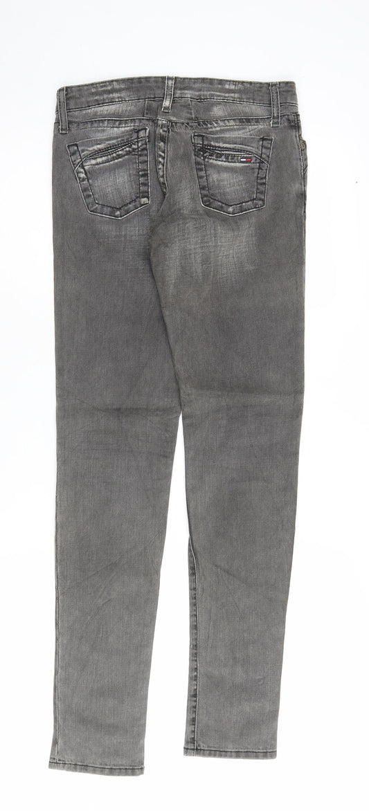 Mens UK Size 26 Tommy Hilfiger Regular Fit Straight Grey Jeans