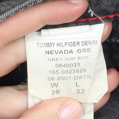 Mens UK Size 26 Tommy Hilfiger Regular Fit Straight Grey Jeans