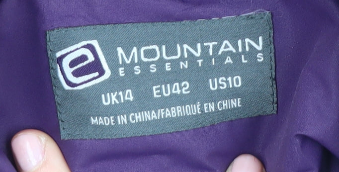 Womens UK Size 14 Mountain Essentials Purple Parka Coat