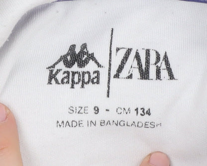 Kappa Boys White Hoodie, Logo Accent, Size 9 Years