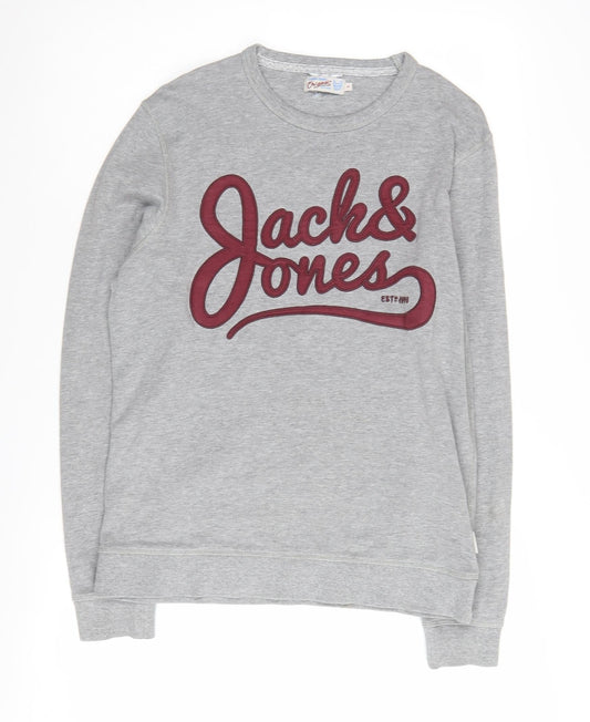 Mens UK Size S JACK & JONES Grey Pullover Sweatshirt