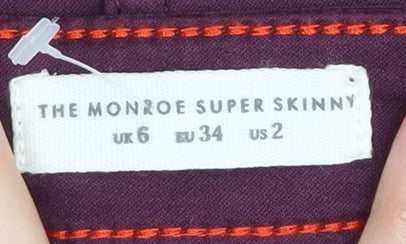 Womens UK Size 6 Joules Slim Fit Skinny Purple Jeans