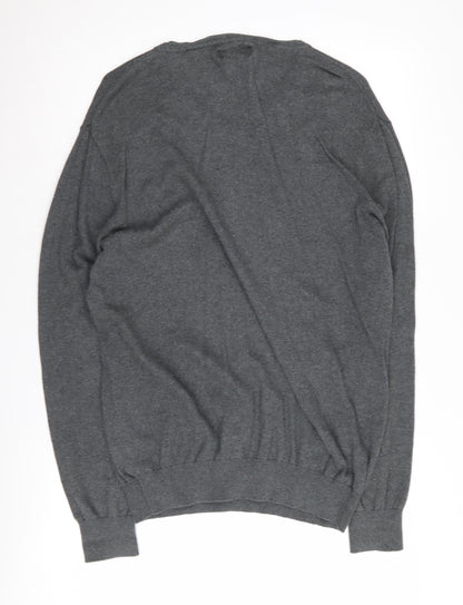 Jeff Banks Men's Grey V-Neck Pullover Jumper M