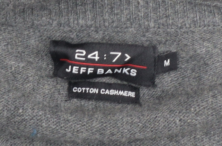 Jeff Banks Men's Grey V-Neck Pullover Jumper M