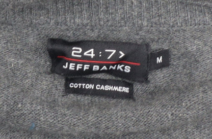 Jeff Banks Men's Grey V-Neck Pullover Jumper M