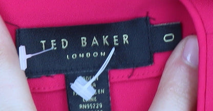 Ted Baker Women's Pink Playsuit - Size 2, Long Sleeve