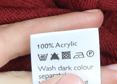 Guise Men's Red V-Neck Pullover Jumper Size S