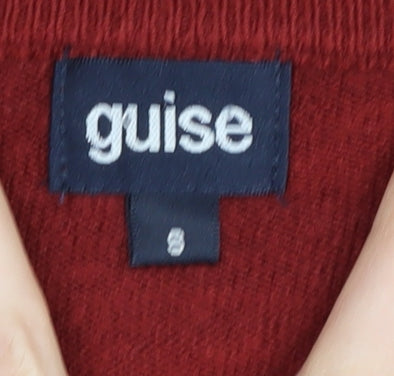 Guise Men's Red V-Neck Pullover Jumper Size S
