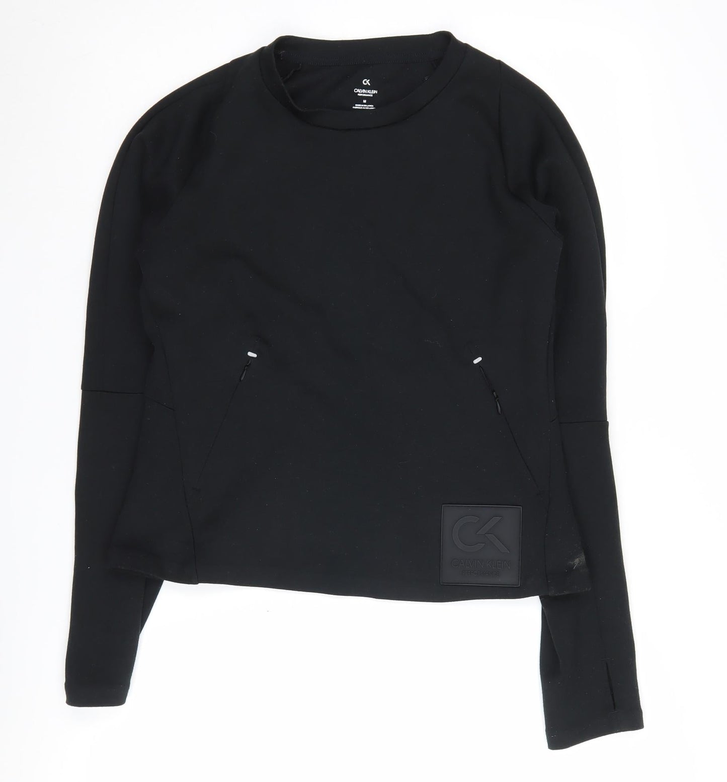 Womens UK Size M Calvin Klein Black Pullover Sweatshirt