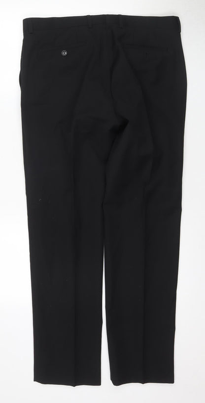 Harry Brown Men's Black Wool Trousers, Size 36
