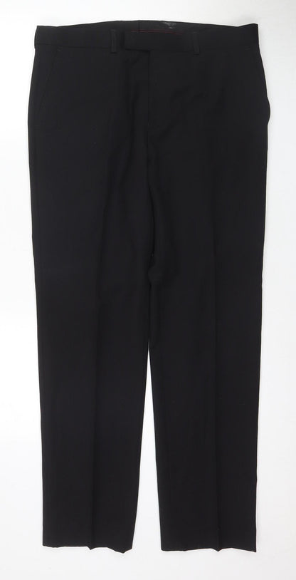 Harry Brown Men's Black Wool Trousers, Size 36
