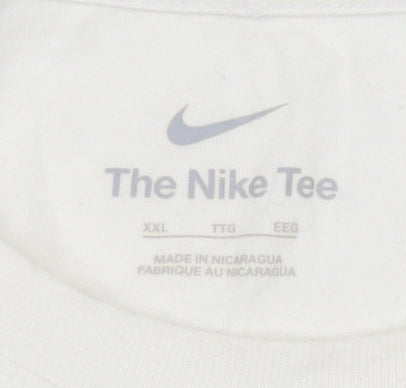 Nike Men's White 2XL Sport T-Shirt with Logo