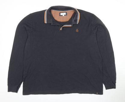 Next Men's Black 2XL Long Sleeve Polo Shirt