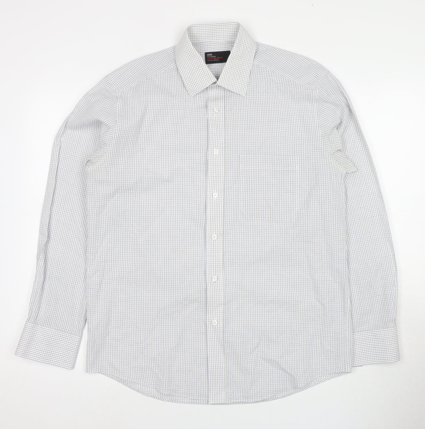 Mens UK Collar Size L Marks and Spencer Smart Grey  Dress Shirt