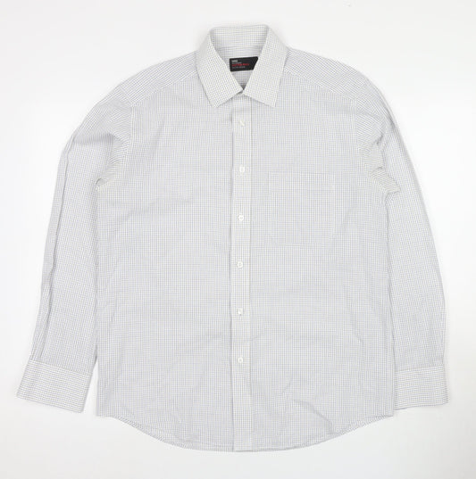 Mens UK Collar Size L Marks and Spencer Smart Grey  Dress Shirt