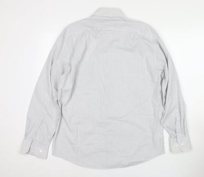 Mens UK Collar Size L Marks and Spencer Smart Grey  Dress Shirt