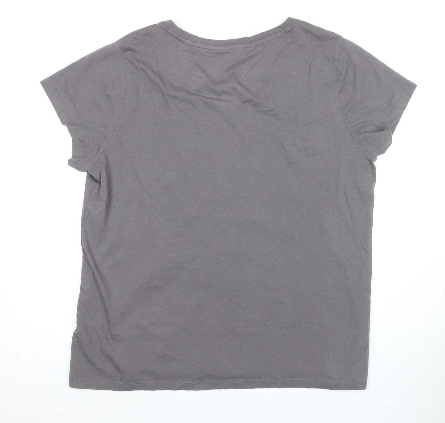 Yush Women’s Grey Animal Print T-Shirt XL Casual