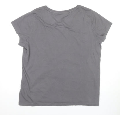 Yush Women’s Grey Animal Print T-Shirt XL Casual