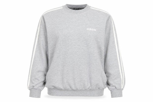 Front view of Adidas unisex grey logo sweatshirt, size 12, long sleeve