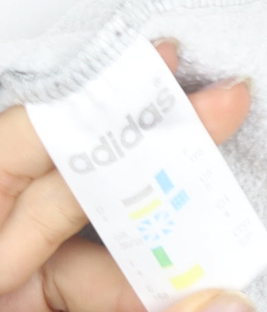 Adidas Unisex Grey Logo Sweatshirt, Size 12, Long Sleeve