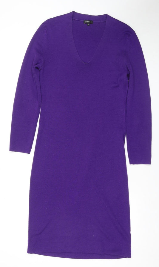 Jaeger Women's Purple Knit Bodycon Dress, Size S