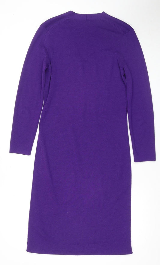 Jaeger Women's Purple Knit Bodycon Dress, Size S