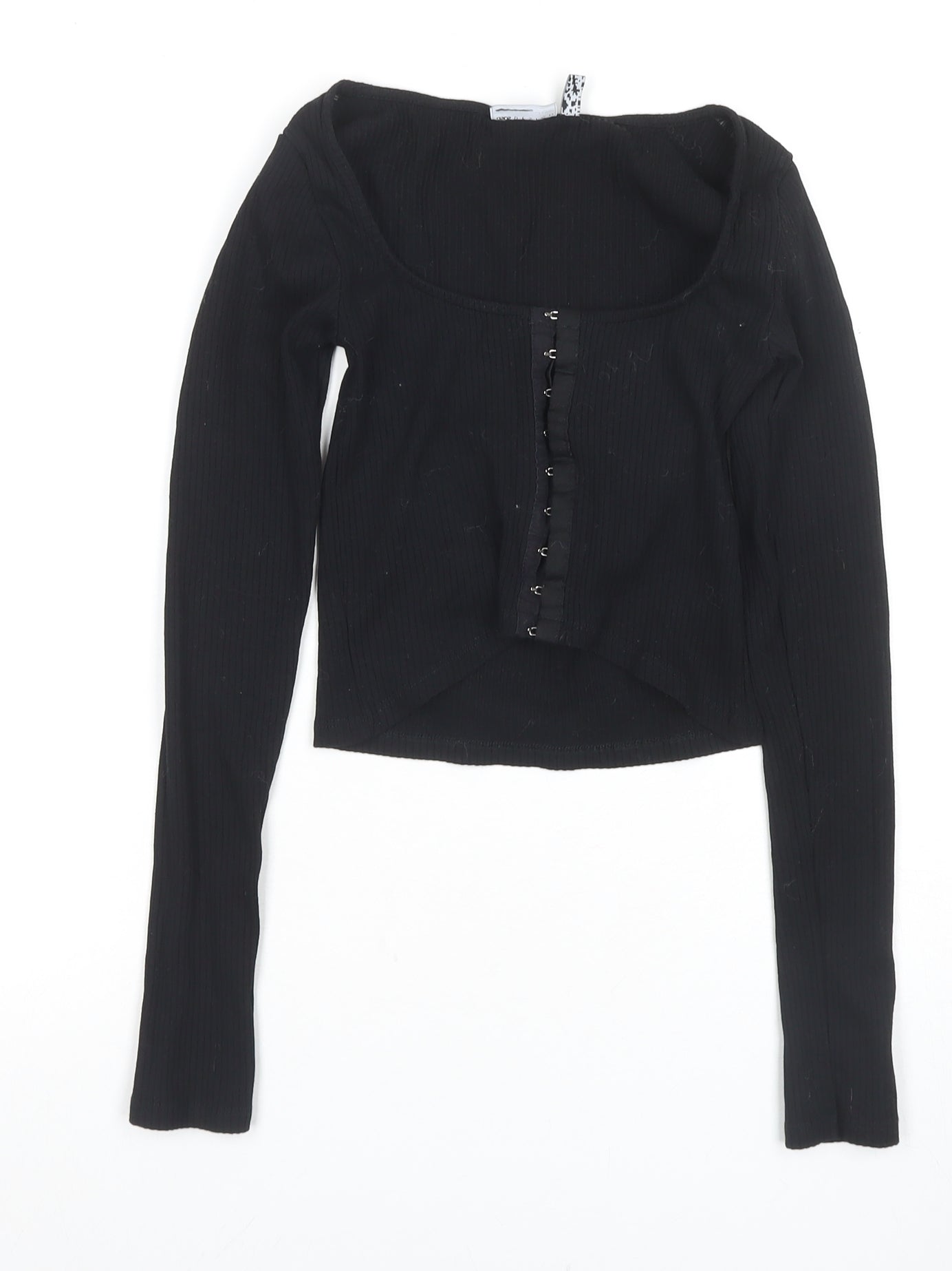 Womens UK Size 6 ASOS Black Cropped Blouse