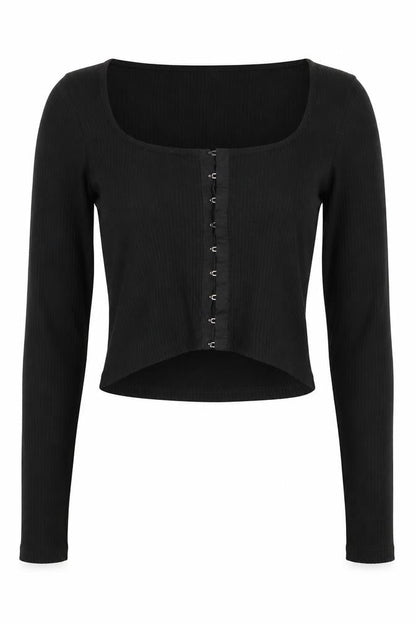 Womens UK Size 6 ASOS Black Cropped Blouse