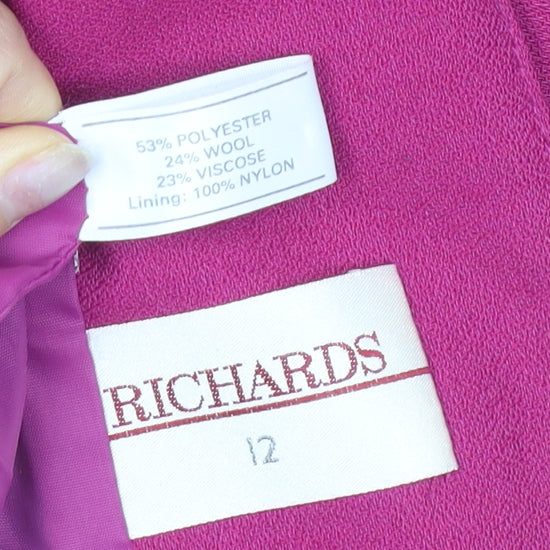 Womens UK Size 12 Richards Regular Pink Suit Jacket