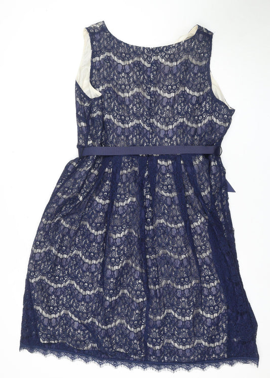 BHS Women’s Blue Sleeveless Lace Dress Size 20