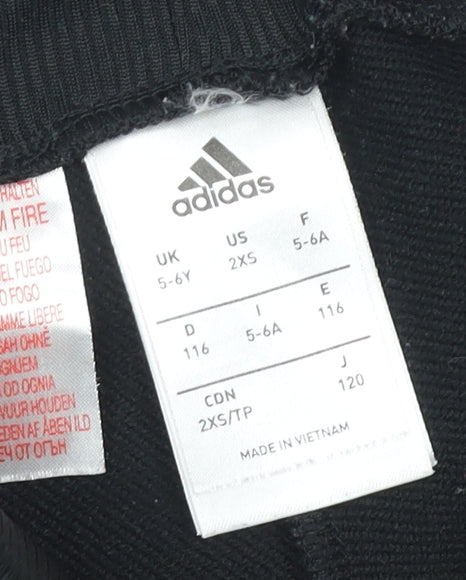 Adidas Girls Black Jogger Trousers 5-6 Years