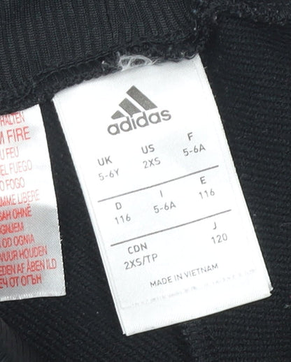 Adidas Girls Black Jogger Trousers 5-6 Years