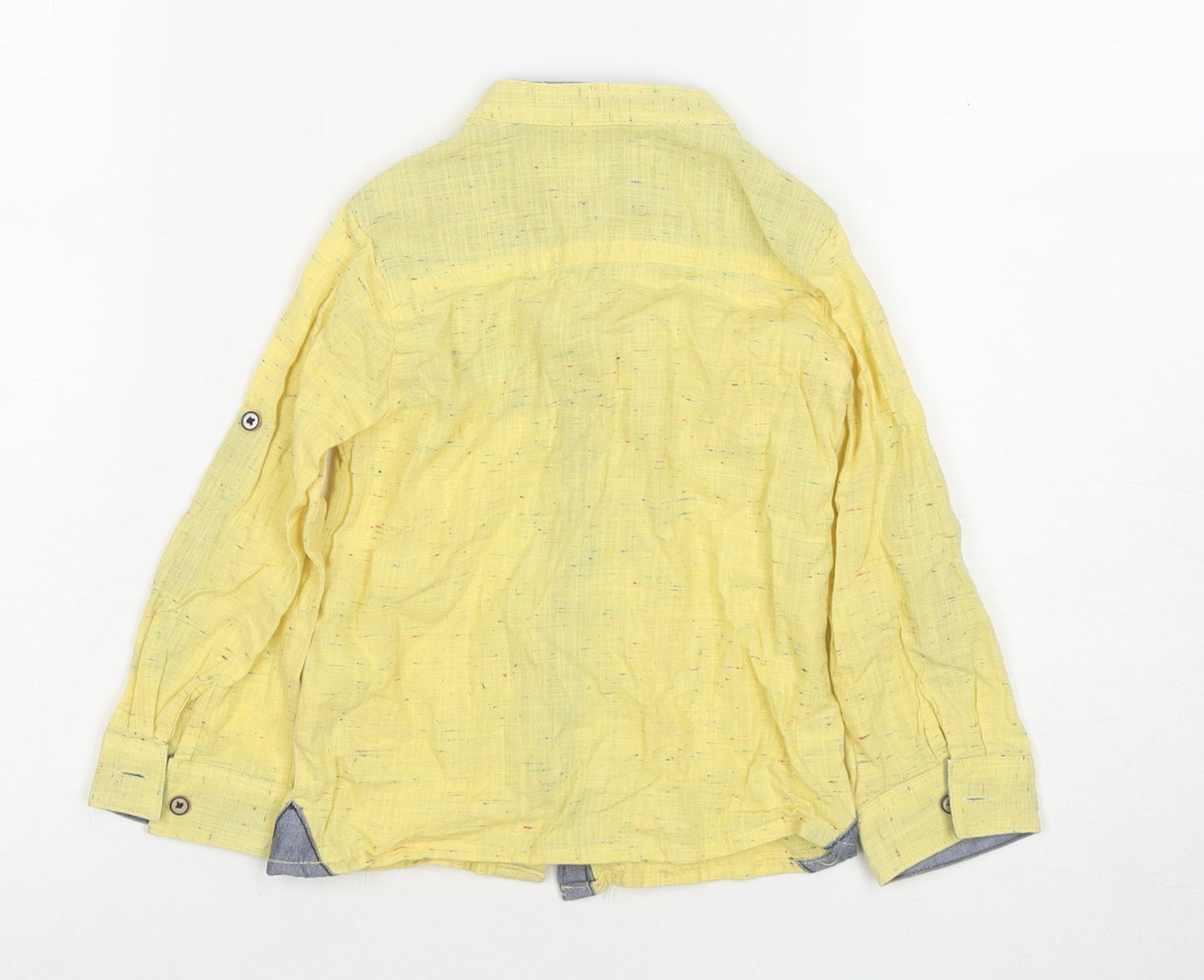 Timo Boys Yellow Button-Up Shirt, Size 11, Cotton, Long Sleeve