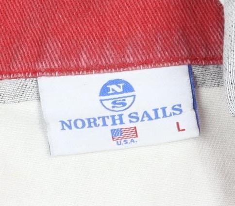 North Sails Men’s White Striped Polo - Size L