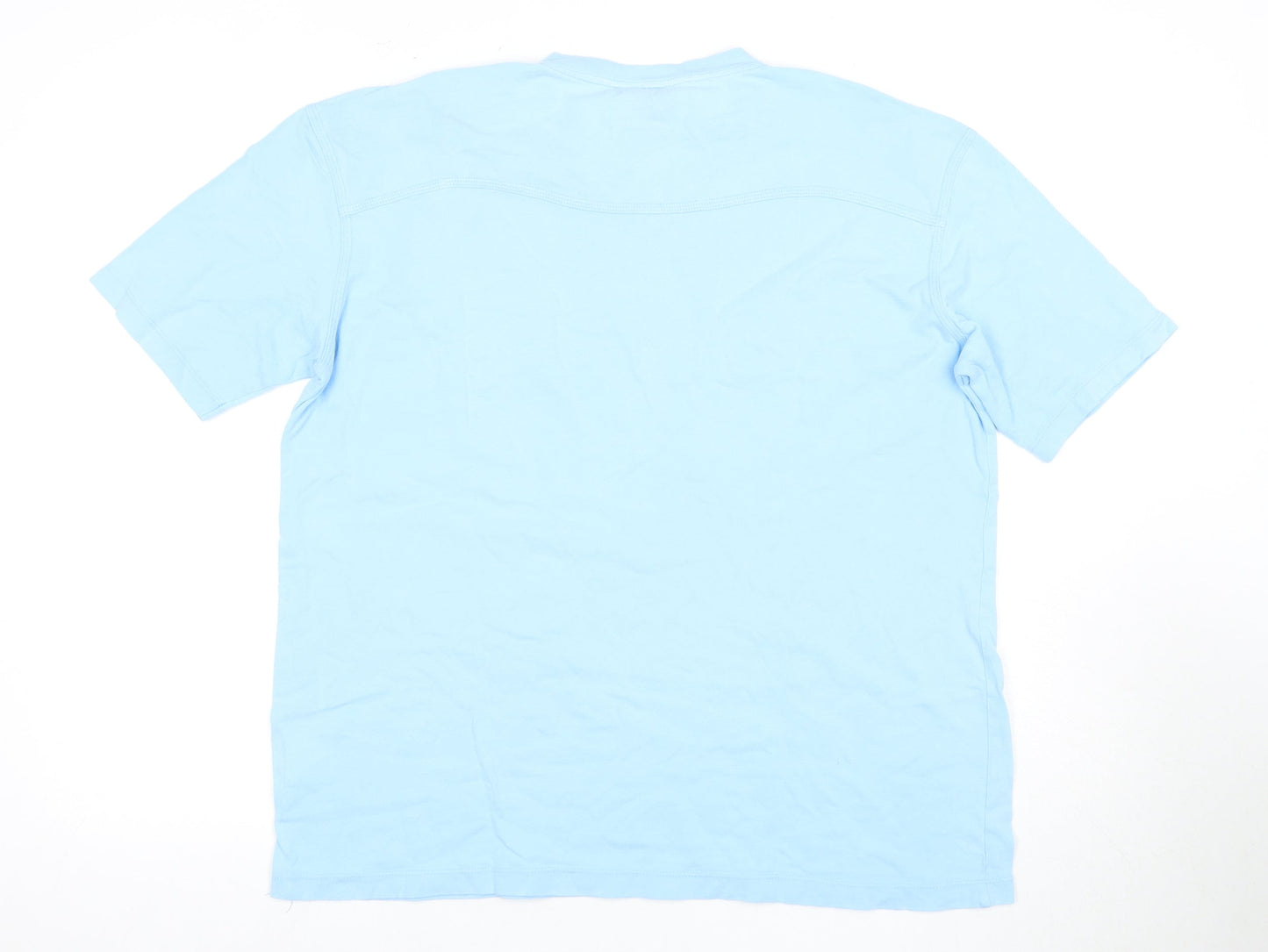 TOG24 Men's Blue V-Neck Cotton T-Shirt S Short Sleeve