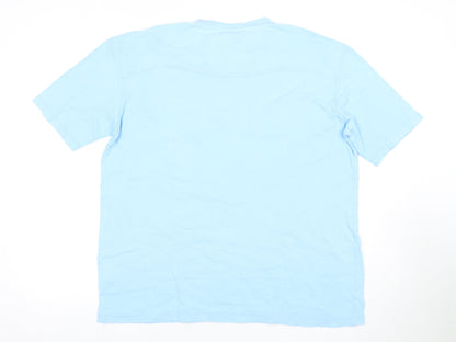 TOG24 Men's Blue V-Neck Cotton T-Shirt S Short Sleeve