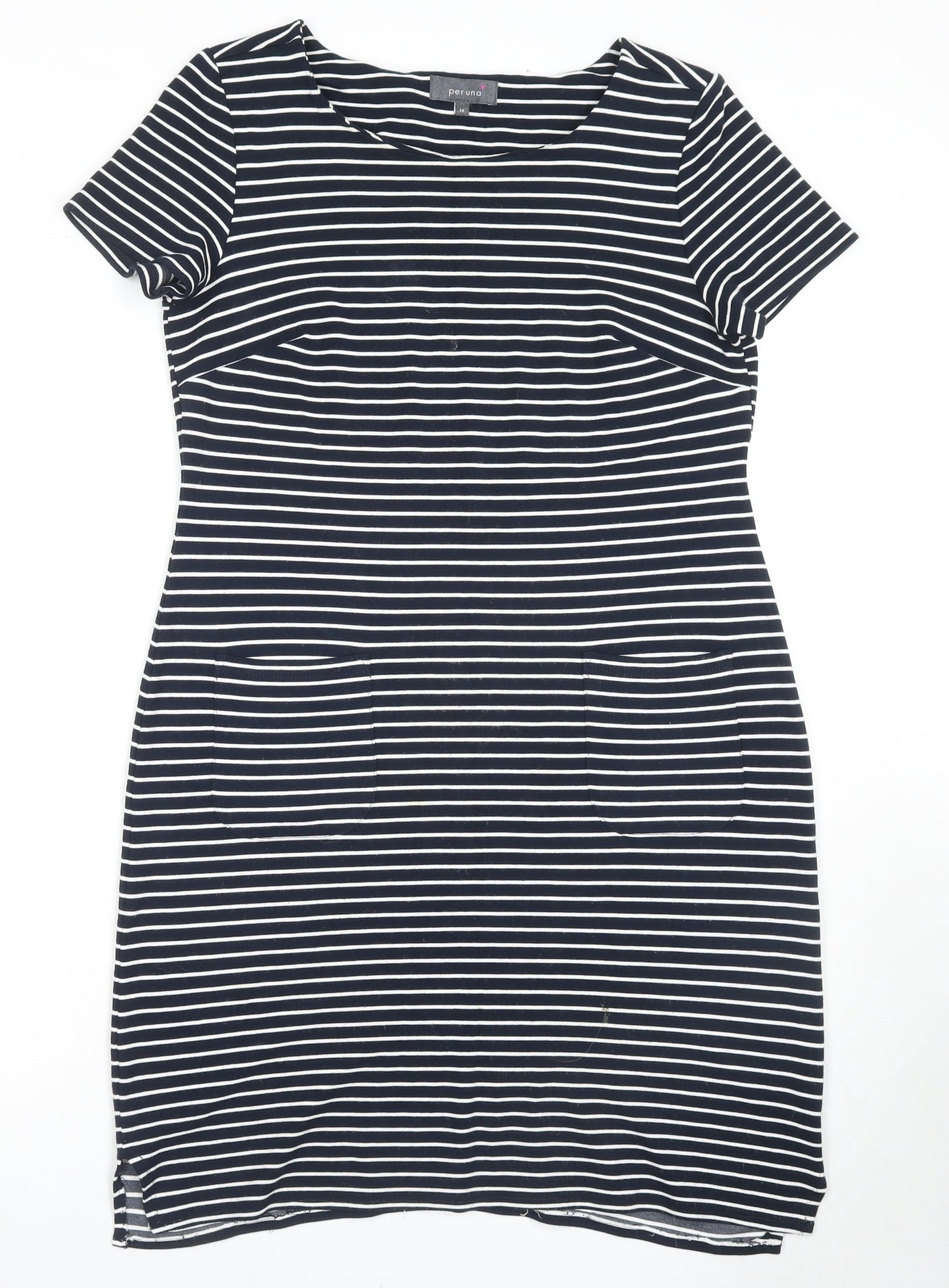 Marks and Spencer Women's Black & White Striped Shift Dress