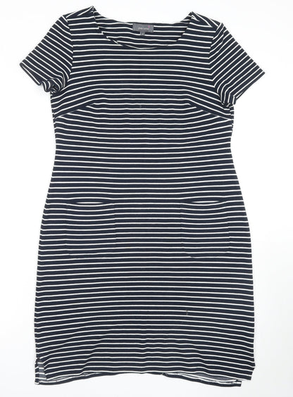 Marks and Spencer Women's Black & White Striped Shift Dress