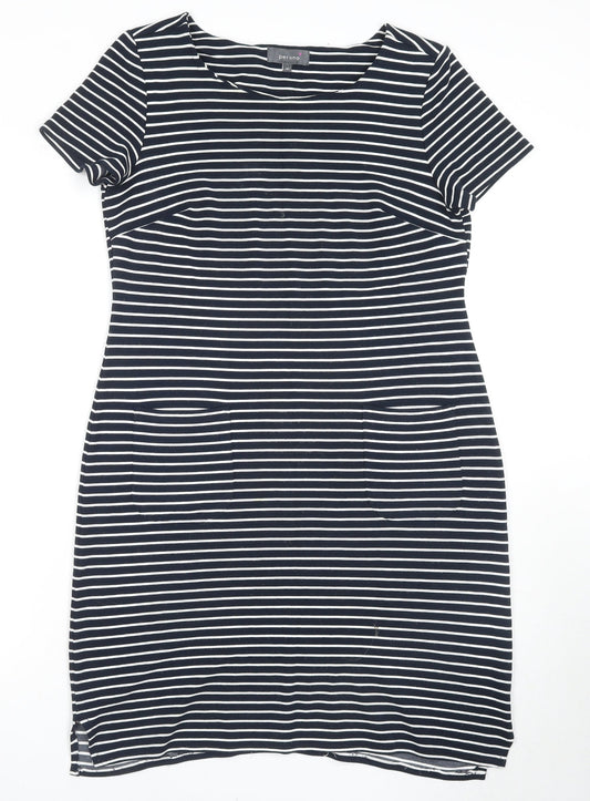 Marks and Spencer Women's Black & White Striped Shift Dress