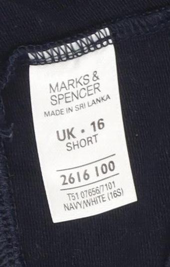 Marks and Spencer Women's Blue Track Pants Size 16