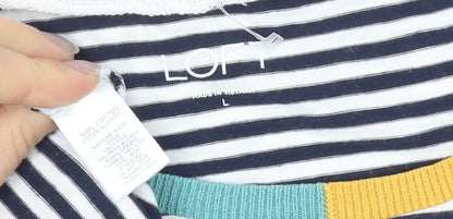 Loft Women's Multicoloured Stripe T-Shirt, Size L