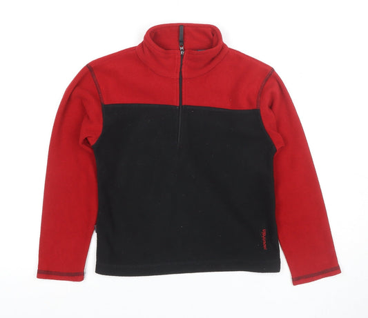 Mountain Boys Black Red Zip Fleece Pullover 7-8 Years