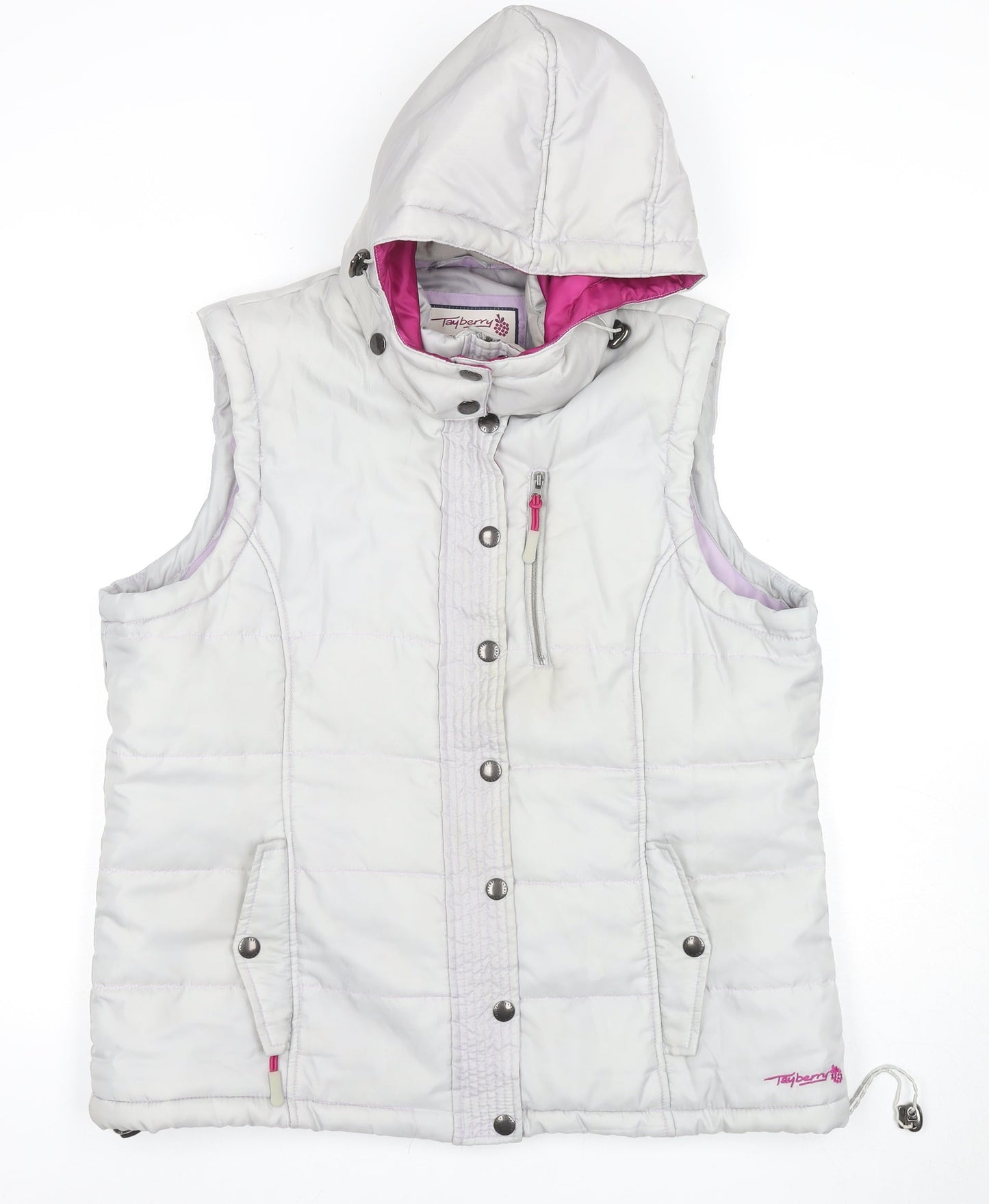 Womens UK Size L Tayberry White Puffer Jacket