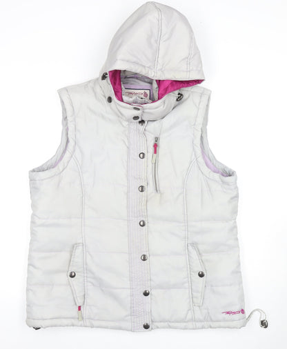 Womens UK Size L Tayberry White Puffer Jacket